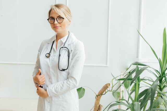 A Woman in a White Coat